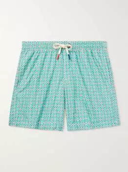 Прямые плавки средней длины Diamond с принтом ALTEA, бирюзовый