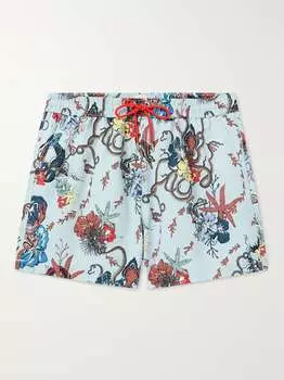 Прямые плавки средней длины Kraken из переработанных материалов с принтом PAUL SMITH, синий