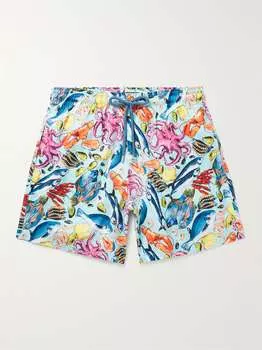 Прямые плавки средней длины Mahina из переработанных материалов с принтом VILEBREQUIN, синий