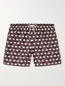 Прямые плавки средней длины с принтом Mr P., коричневый