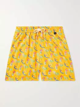 Прямые плавки средней длины с принтом Rubinacci, желтый