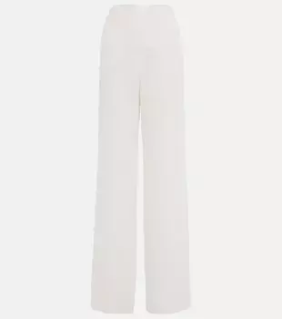Прямые шелковые брюки VALENTINO, белый