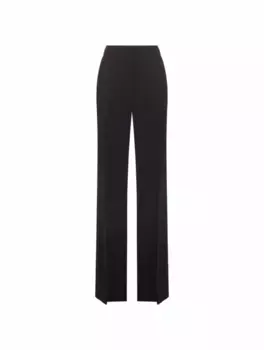 Прямые шерстяные брюки Balmain, черный