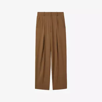 Прямые шерстяные брюки с высокой посадкой Reiss x atelier celeste Reiss, коричневый