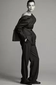 Прямые шерстяные брюки ZARA, темный антрацит