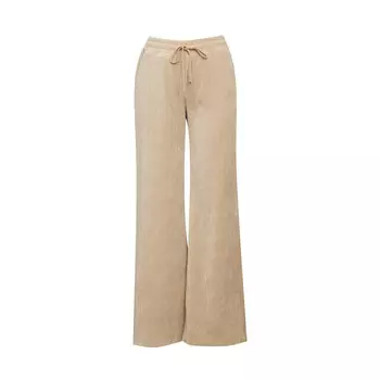 Прямые широкие брюки Deep Breath с высокой талией и эластичной резинкой, бежевый