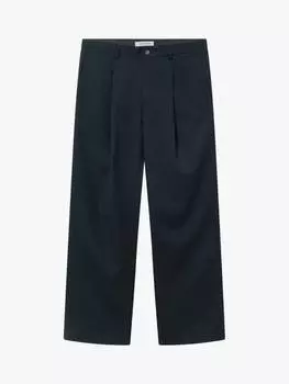 Прямые широкие брюки из смесовой шерсти fraser WOOD WOOD, темно-синий