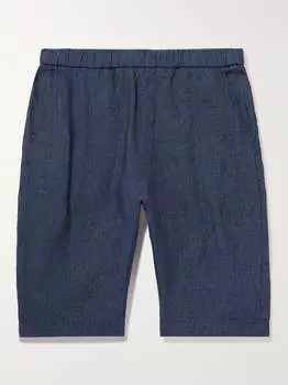 Прямые шорты Agro Vinci из смеси хлопка и льна с кулиской BARENA, нави