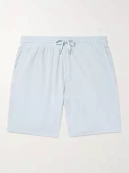 Прямые шорты Augusto из хлопка, лиоцелла и смеси льна с кулиской Frescobol Carioca, синий