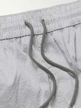 Прямые шорты для плавания в полоску средней длины PAUL SMITH, серый