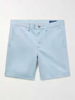 Прямые шорты из эластичного хлопкового твила POLO RALPH LAUREN, синий