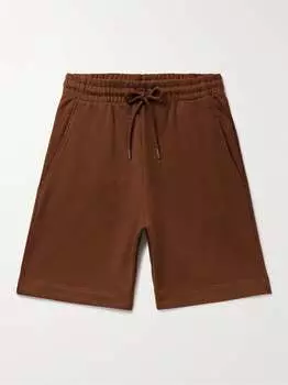 Прямые шорты из хлопкового джерси с кулиской DRIES VAN NOTEN, кирпич
