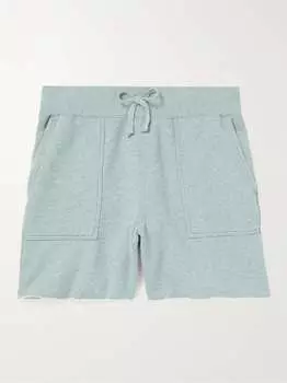Прямые шорты из рваного органического хлопкового джерси с кулиской Save Khaki United, синий