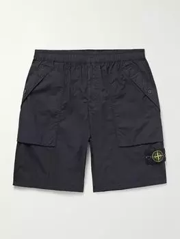 Прямые шорты-карго Tela из эластичного хлопка, окрашенного в готовом виде STONE ISLAND, темно-синий