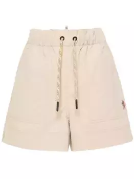 Прямые шорты средней посадки Moncler Grenoble, нейтральный