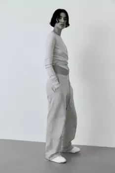 Прямые спортивные штаны H&M, серый