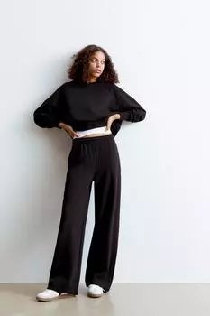 Прямые спортивные штаны Pull And Bear, черный