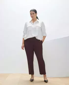 Прямые струящиеся женские брюки Couchel, бордовый