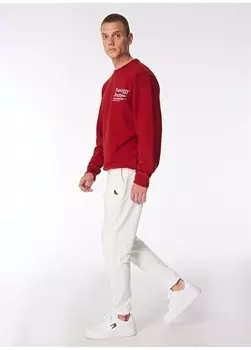 Прямые темно-белые мужские брюки с эластичной резинкой на талии BILL The Crow, темно-белый