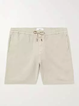 Прямые текстурированные шорты из хлопкового добби с кулиской Mr P., нейтральный