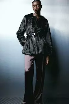 Прямые трикотажные брюки H&M, черный