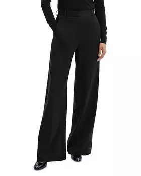 Прямые трикотажные брюки Theory, черный