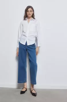 Прямые укороченные джинсы Pedro del Hierro, синий