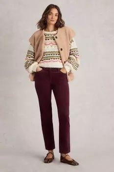 Прямые вельветовые брюки Brooke White Stuff, фиолетовый