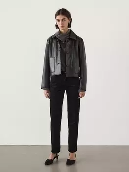 Прямые вельветовые брюки Massimo Dutti, черный