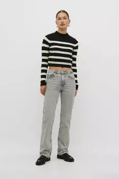 Прямые винтажные джинсы D98 Stradivarius, серый