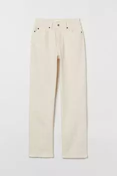 Прямые высокие джинсы H&amp;M, сливочный