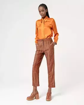 Прямые женские эластичные брюки с принтом Surkana, оранжевый