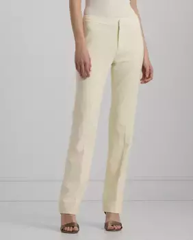 Прямые женские брюки из крепа со складками Lauren Ralph Lauren, кремовый