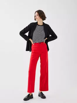 Прямые женские брюки из крепа стандартного кроя LCW Casual