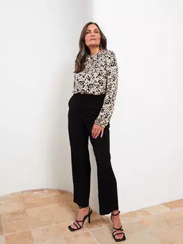 Прямые женские брюки из вискозы с эластичной резинкой на талии LCW Grace