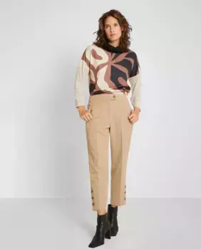 Прямые женские брюки с пуговицами внизу Trucco, бежевый