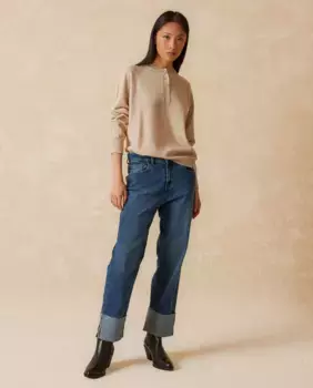 Прямые женские брюки со средней посадкой Indi & Cold, синий