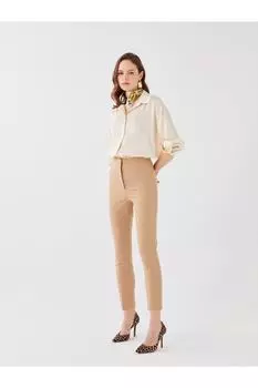 Прямые женские брюки стандартного кроя LC Waikiki, бежевый