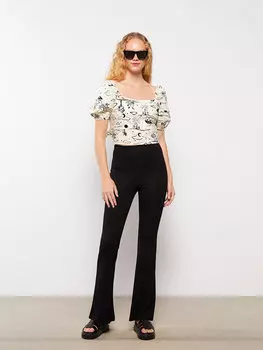 Прямые женские брюки стандартного кроя LCW Casual, новый черный