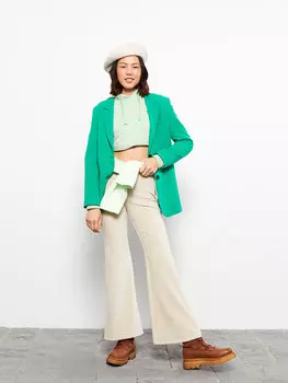 Прямые женские брюки стандартного кроя LCW Casual, светло-бежевый