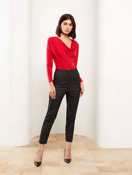 Прямые женские брюки стандартного кроя с высокой талией LCW Vision