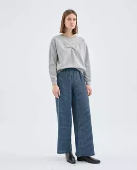 Прямые женские брюки стрейч с принтом Compaa Fantstica, синий