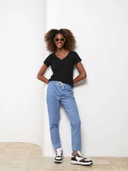 Прямые женские джинсы Rodeo Paperbag с эластичной резинкой на талии LCW Jeans