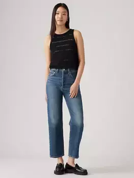 Прямые женские джинсы с эффектом реберной клетки Levi's, цвет On My Honor - Dark Wash