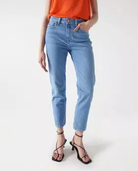 Прямые женские джинсы с высокой посадкой Salsa Jeans, светло-синий