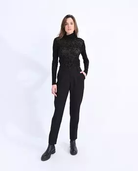 Прямые женские прямые брюки с очень завышенной талией Molly Bracken, черный