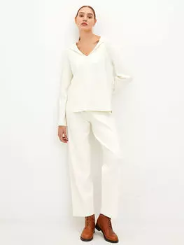 Прямые женские трикотажные брюки с эластичной резинкой на талии Natuvera