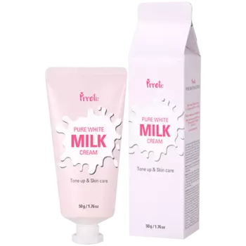 Prreti Pure White Milk осветляющий крем для лица с молочными протеинами на день, 50 г