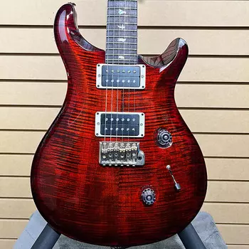 PRS Custom 24 с узором Thin Neck *Custom Color* Red Tiger w/OHSC &amp; PLEK*D #847 Custom 24 with Pattern Thin