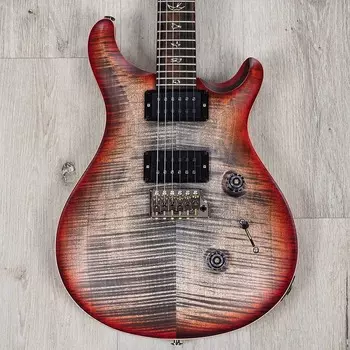 PRS Paul Reed Smith Wood Library Custom 24 Guitar, 10-top, Roasted Neck, Charcoal Cherry Burst 108627::CY